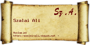 Szalai Ali névjegykártya
